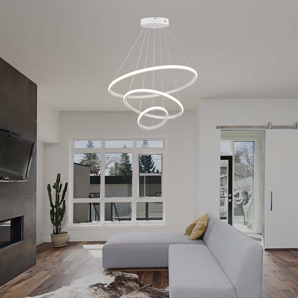 8018-2 32W LED Lampă Decorativă Suspendată 600*400*200 Corp Alb 3000K - Image 1