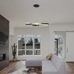 18W LED Lampă Decorativă Suspendată 700*250 Corp Negru 3000K