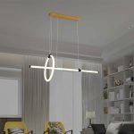 16W LED Lampă Decorativă Suspendată 860*300 Corp Negru 3000K