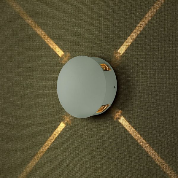 4W Lampă de perete LED Corp alb rotund Alb cald IP65