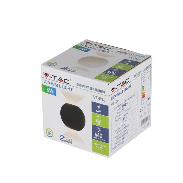 Lampă LED 6W Rotundă Corp Negru IP65 4000K