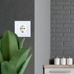 Priză Single EU 16A Panou de Sticlă Alb
