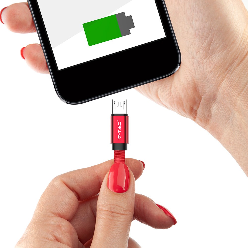 8497-2 1m Cablu Micro USB Roșu Seria Ruby - Image 1