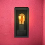 Lampă de perete 1*E27 Negru Mat Sticlă Clară
