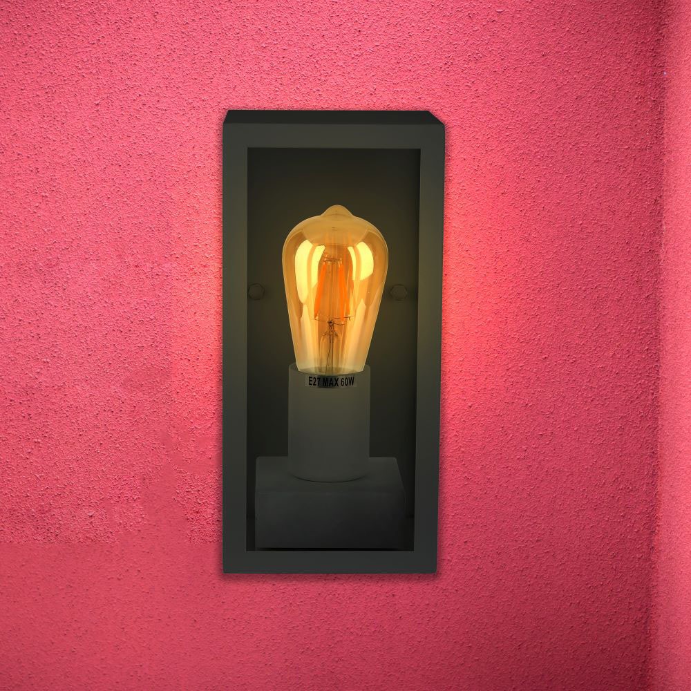 8517-2 Lampă de perete 1*E27 Negru Mat Sticlă Clară - Image 1