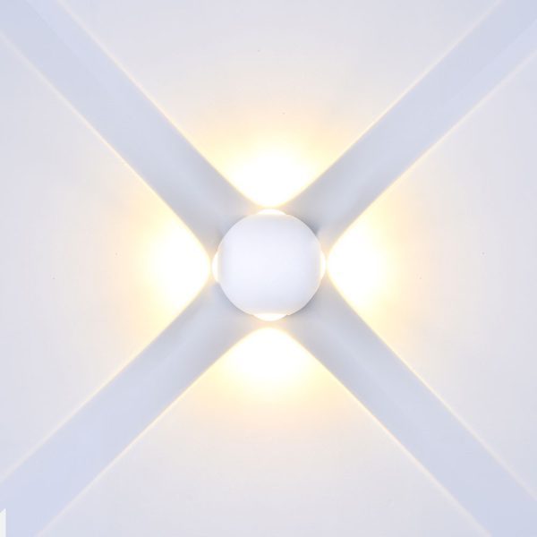 Lampă de perete 4W LED Corp Alb Rotund 3000K IP65