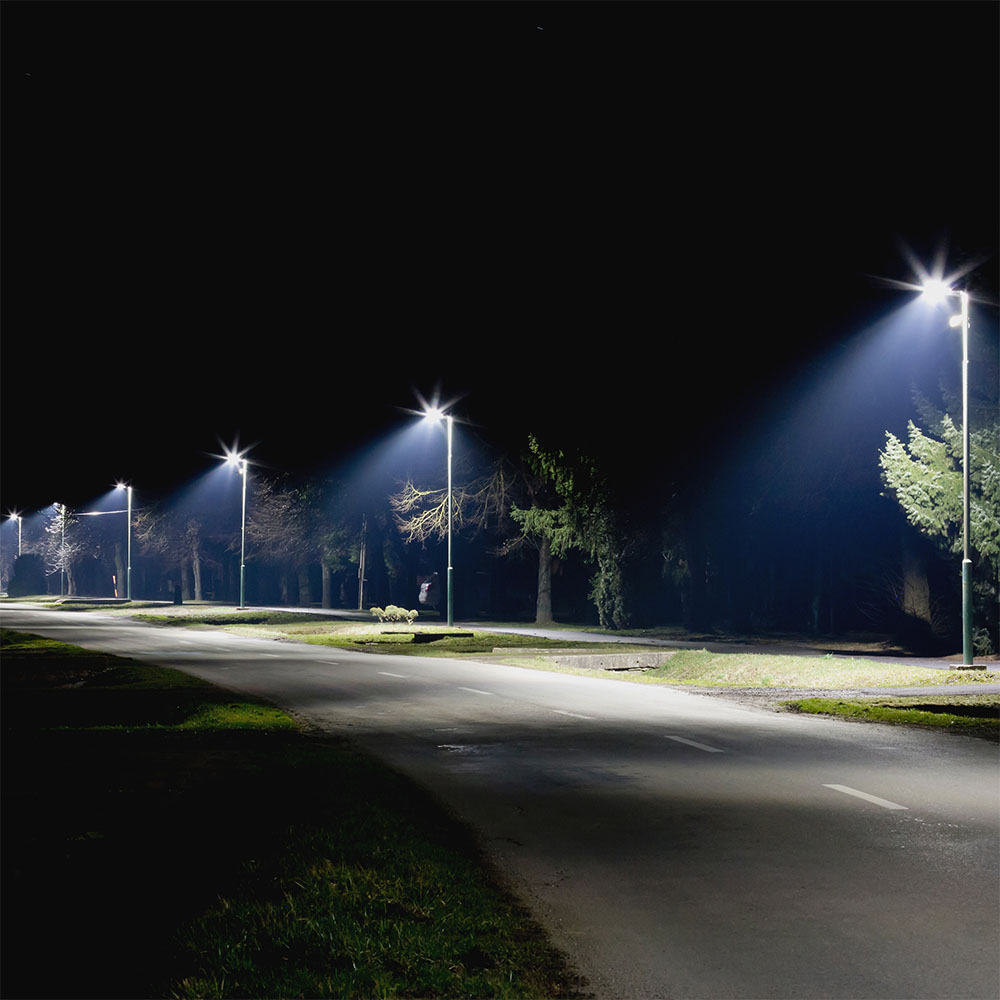 884-3 Lampă Stradală LED Cip SAMSUNG 100W 6400K Clasa II Aluminiu Dimabil 140LM/W - Image 1