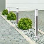 E27 Bollard Lamp 80cm PIR Senzor Oțel Inoxidabil Satin Nichel IP44
