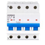 Siguranta automata modulara (MCB) 6kA, C 25A, 3P+N, Schrack