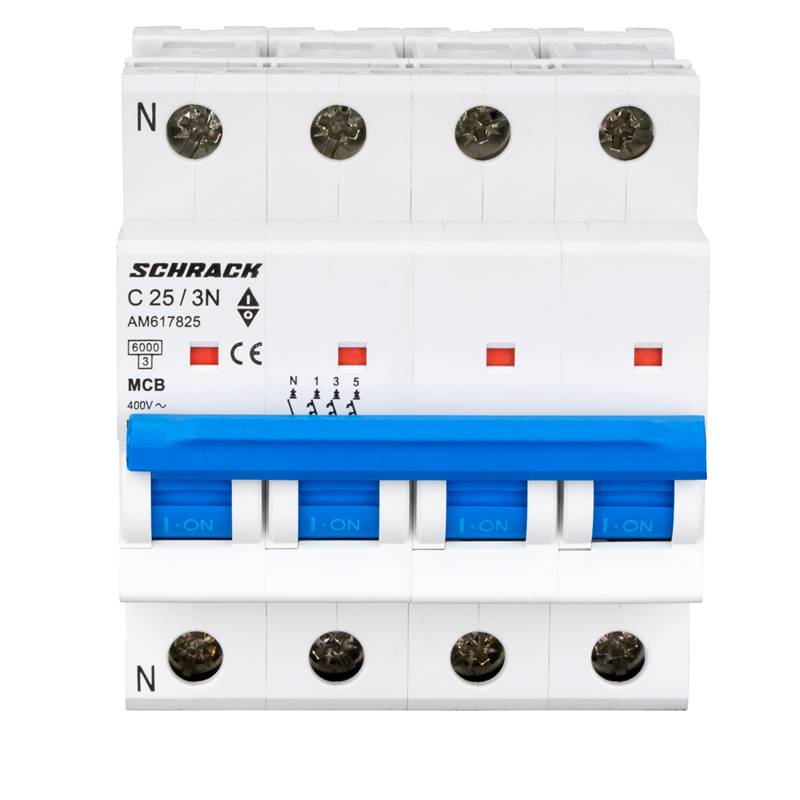 f_am617825 Siguranta automata modulara (MCB) 6kA, C 25A, 3P+N, Schrack - Image 1