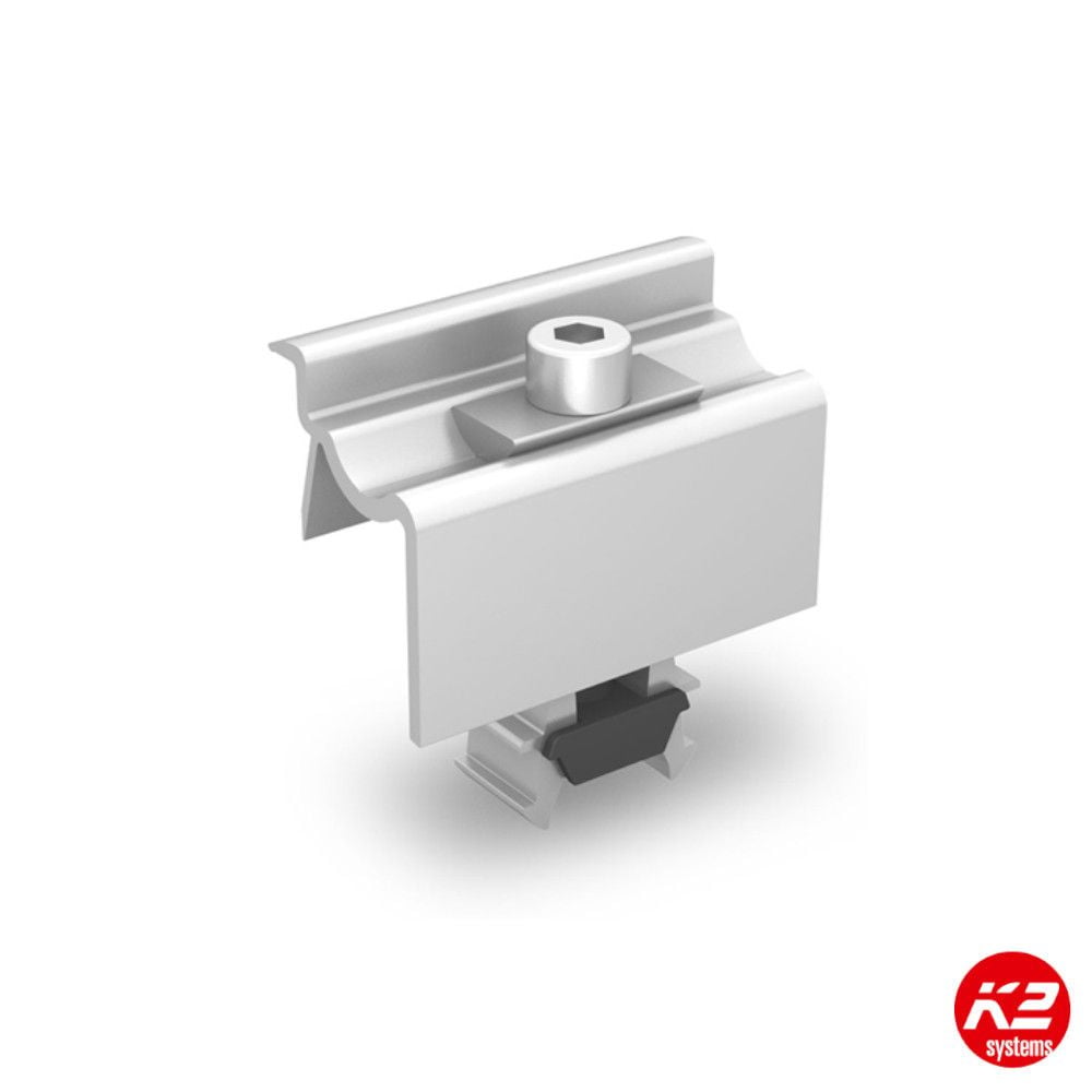 k2_universal_end_clamp_one_silver_alternergy Clema capat panouri fotovoltaice 30-42mm, K2 2002514 - Image 1