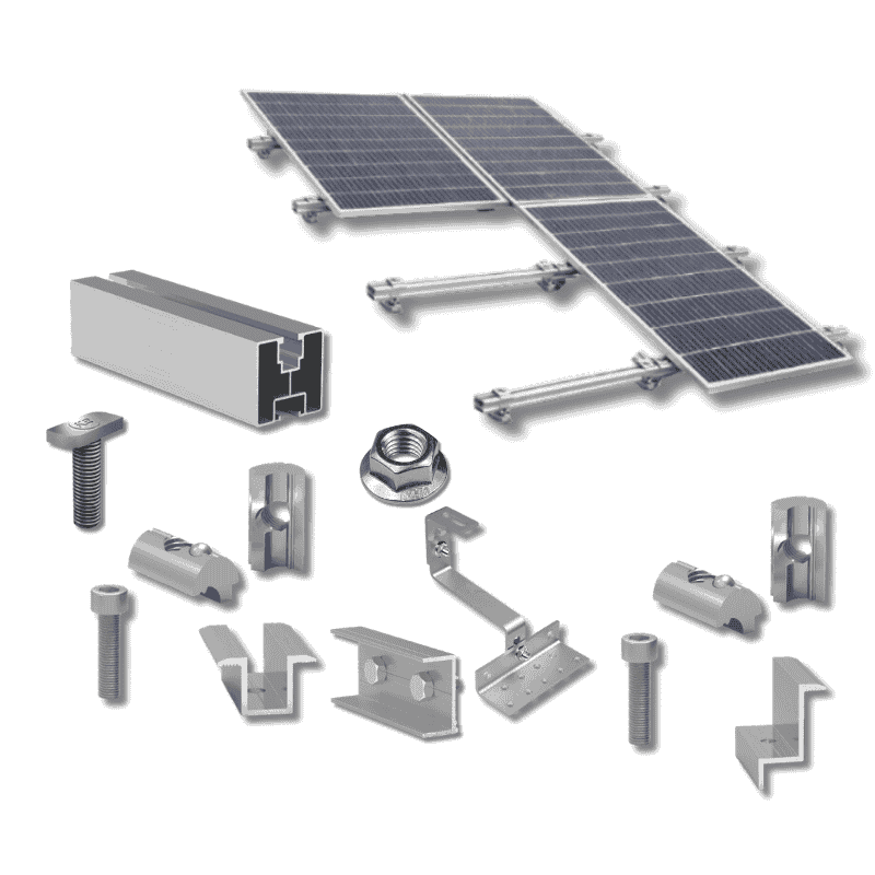 kit62667074781 Kit structură pentru 15 panouri fotovoltaice, 1 rând, țiglă ceramică - Image 1